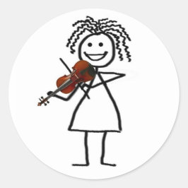Pegatina Redonda El violín embroma más enfermo