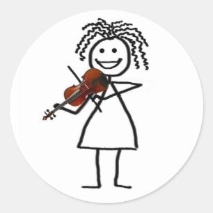 Pegatina Redonda El violín embroma más enfermo
