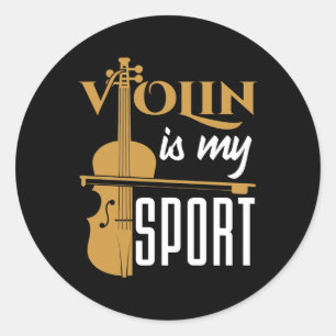 Pegatina Redonda El violín es mi deporte