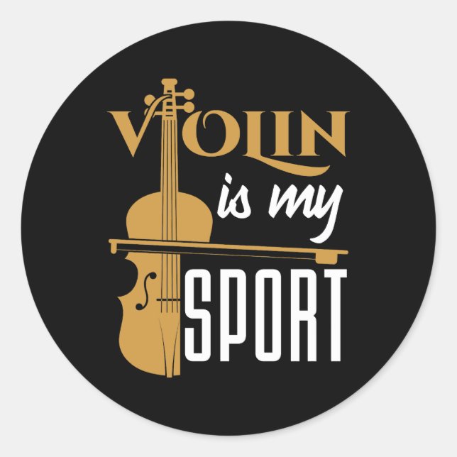 Pegatina Redonda El violín es mi deporte (Anverso)