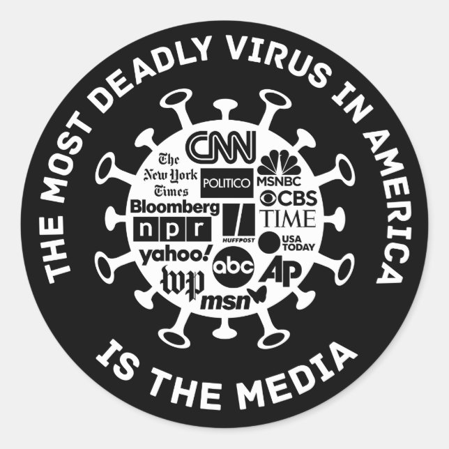 Pegatina Redonda El virus más mortífero en Estados Unidos - Pegatin (Anverso)