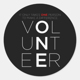 Pegatina Redonda El Voluntario Hace La Diferencia Voluntario