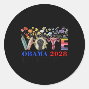 Pegatina Redonda El Voto Floral Obama 2028 Arregló Este Futuro Prog