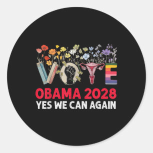 Pegatina Redonda El Voto Floral Obama 2028 Arregló Este Presidente