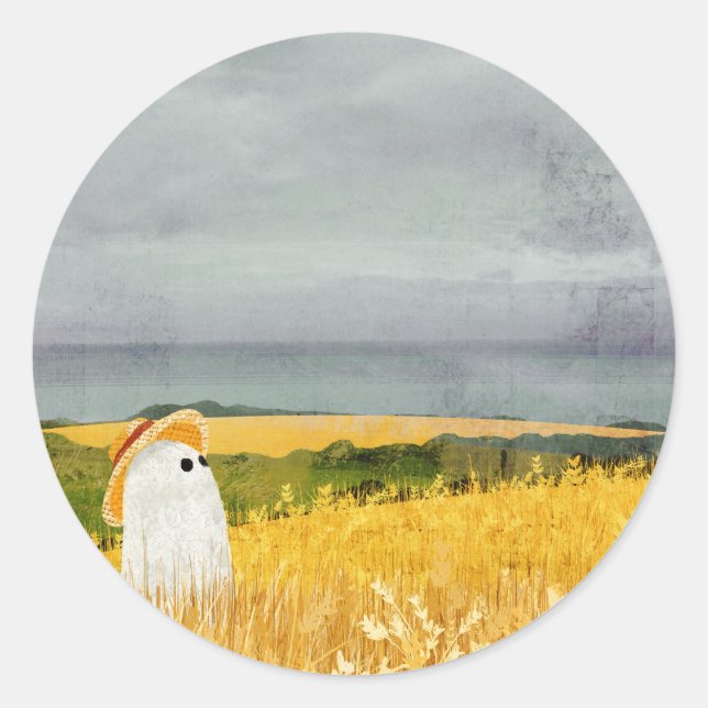 Pegatina Redonda El Wheatfield (Anverso)