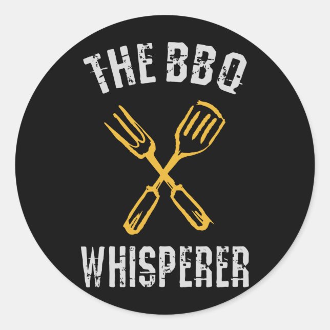 Pegatina Redonda El Whisperer de BBQ (Anverso)