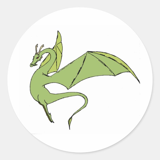 Pegatina Redonda El Wyrm (verde) (Anverso)