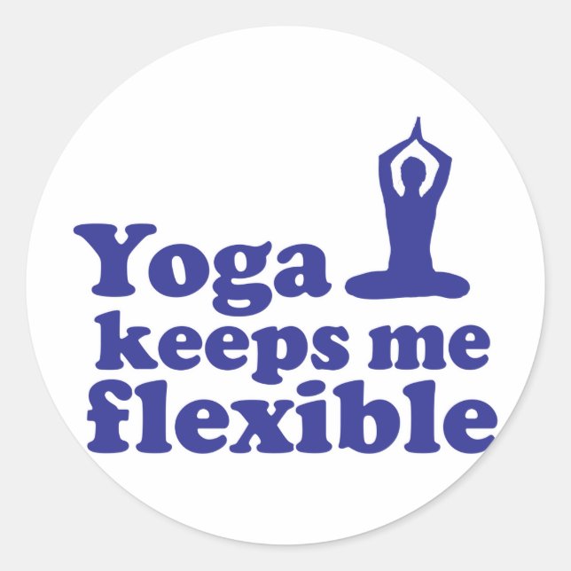 Pegatina Redonda El yoga me mantiene flexible (Anverso)