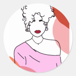 Pegatina Redonda Ela - pink