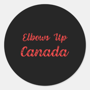 Pegatina Redonda Elbows Up Canada Pegatina11