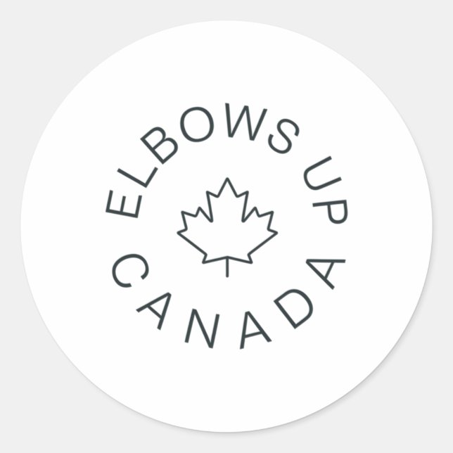 Pegatina Redonda Elbows Up Canada Pegatina6 (Anverso)