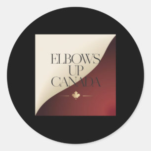 Pegatina Redonda Elbows Up Canada Pegatina9