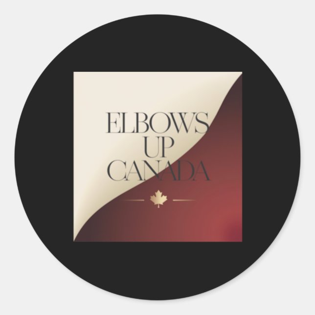 Pegatina Redonda Elbows Up Canada Pegatina9 (Anverso)