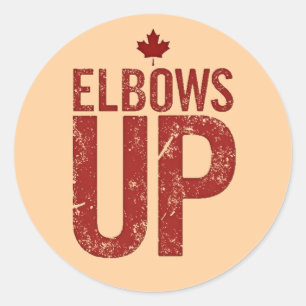 Pegatina Redonda Elbows Up - Stand Strand for Canada