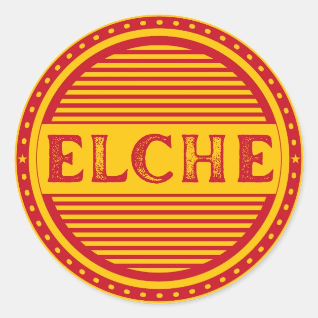 Pegatina Redonda Elche City Pride Emblem – Spanish Identity (Anverso)