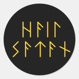 Pegatina Redonda Elder Futhark Hail Satan
