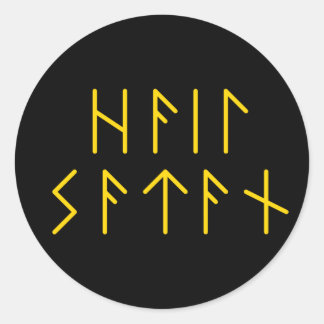 Pegatina Redonda Elder Futhark Hail Satan