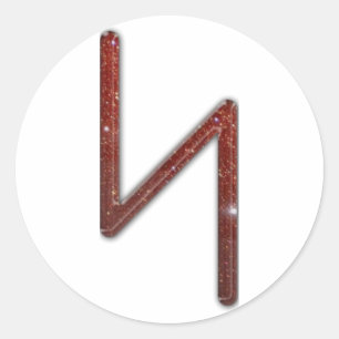 Pegatina Redonda Elder Futhark Rune Sol