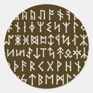 Pegatina Redonda Elder Futhark Runes