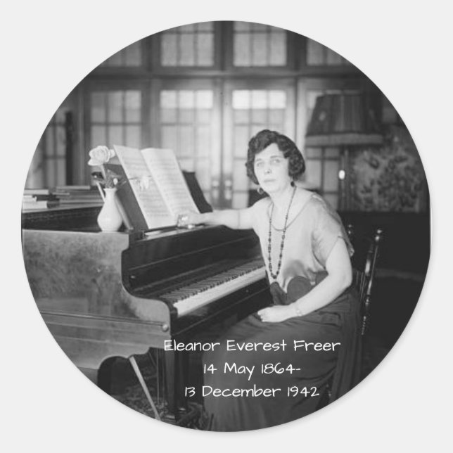 Pegatina Redonda Eleanor Everest Freer (Anverso)