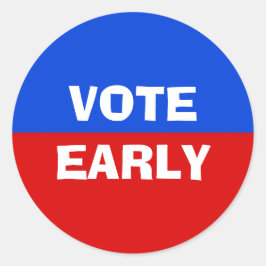 Pegatina Redonda Elección anticipada de Votos Rojos Blancos Y Azule