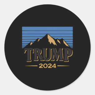 Pegatina Redonda Elección de 2024 entre Trump y Estados Unidos