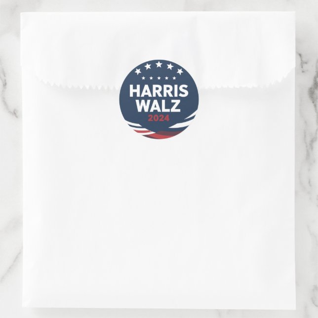 Pegatina Redonda Elección de botón retro para demócratas Harris Wal (Bolso)