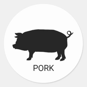Pegatina Redonda Elección de comida para Bodas de cerdo