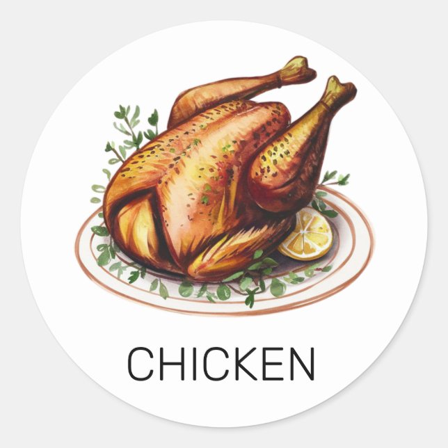 Pegatina Redonda Elección de la comida de Boda de pollo Personaliza (Anverso)