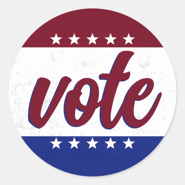 Pegatina Redonda Elección de voto retro (Anverso)
