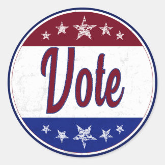 Pegatina Redonda Elección de voto retro