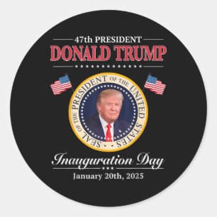 Pegatina Redonda Elección del presidente Donald Trump 47