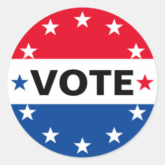 Pegatina Redonda Elección Estados Unidos Política Azul Blanco Rojo