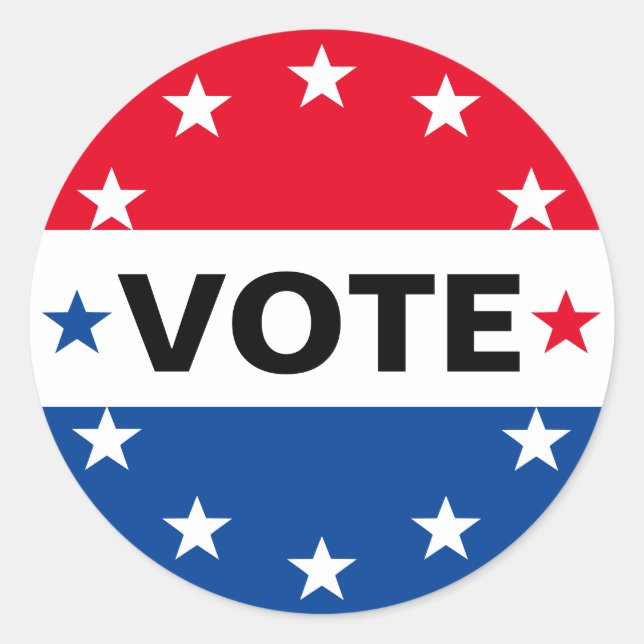 Pegatina Redonda Elección Estados Unidos Política Azul Blanco Rojo (Anverso)