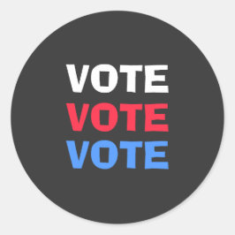 Pegatina Redonda Elección política del voto rojo blanco y azul