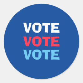 Pegatina Redonda Elección política del voto rojo blanco y azul