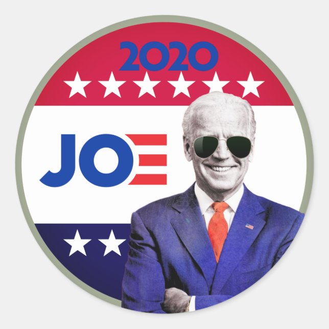 Pegatina Redonda Elección Presidencial 20 de Joe Biden (Anverso)