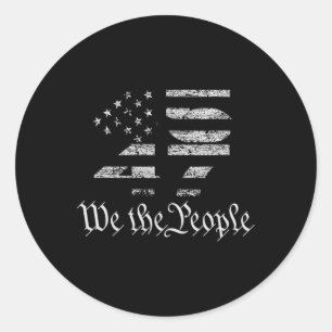 Pegatina Redonda Elección presidencial de Trump con bandera de Esta