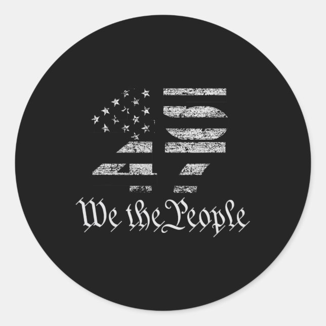 Pegatina Redonda Elección presidencial de Trump con bandera de Esta (Anverso)