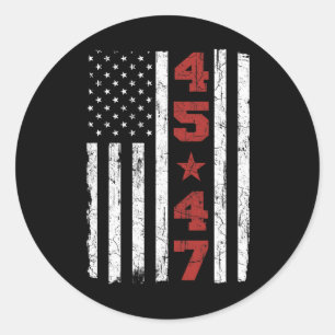 Pegatina Redonda Elección presidencial de Trump con bandera norteam