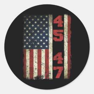 Pegatina Redonda Elección presidencial de Trump con bandera norteam