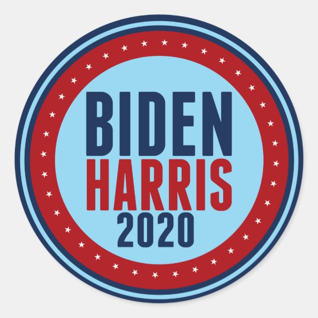 Pegatina Redonda Elecciones Biden Harris 2020 (Anverso)