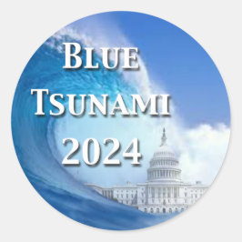 Pegatina Redonda Elecciones Blue Tsunami 2024
