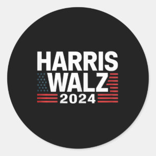 Pegatina Redonda Elecciones de 2024 Kamala Harris Tim W Waltz 1