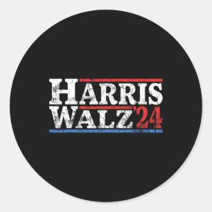 Pegatina Redonda Elecciones de 2024 Kamala Harris Tim Waltz 2