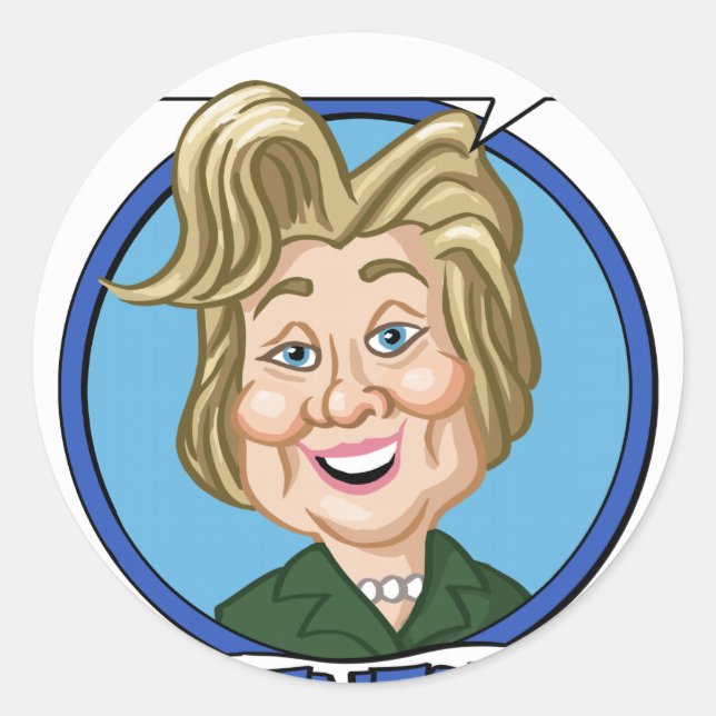 Pegatina Redonda Elecciones de Hilary Clinton 2016 (Anverso)