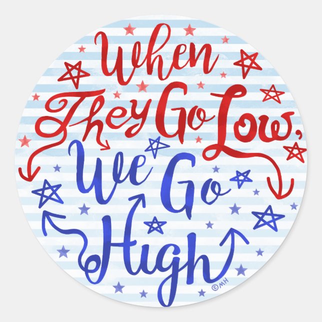 Pegatina Redonda Elecciones de Hillary Clinton Se van abajo (Anverso)