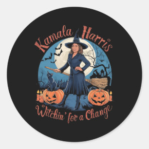 Pegatina Redonda Elecciones de Kamala Harris Halloween