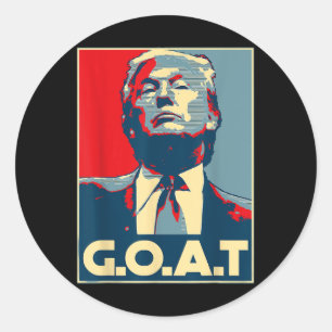 Pegatina Redonda Elecciones de Trump Goat en el centro del dedo 202