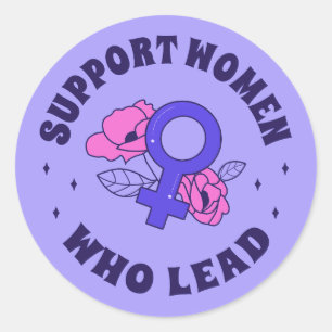 Pegatina Redonda Elecciones feministas - Apoyar a las mujeres que l